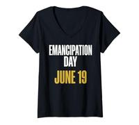 Femme Juneteenth Niche Emancipation Day June 19 Freedom T-Shirt avec Col en V