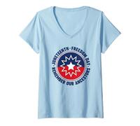 Femme Juneteenth Souvenez-Vous de nos ancêtres T-Shirt avec Col en V