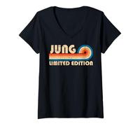 Femme JUNG First Name Funny Retro Vintage Birthday T-Shirt avec Col en V
