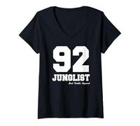 Femme Junglist 92 Drum & Bass Graphic T-Shirt avec Col en V