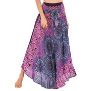 Femme Jupe RéTro,Bohème Lâche Jupe Longue,Ete Taille Haute Jupe Sexy Robe Indienne Style Asymetrique Robe,Hippie Gypsy Boho Taille Élastique Floral Halter Robe,Robe de Plage Rose Rouge Taille Unique