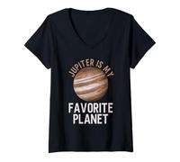 Femme Jupiter est ma planète préférée - Jupiter Space T-Shirt avec Col en V