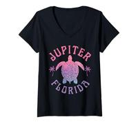 Femme Jupiter Floride T-Shirt avec Col en V