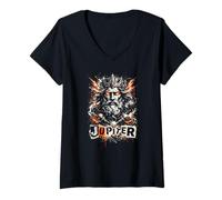 Femme Jupiter Le Dieu Romain a Power Mythos Design T-Shirt avec Col en V