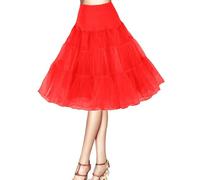 Femme Jupons Jupe 1950 Vintage Jupon Battente Vintage Petticoat Jupons Rock Roll 50s Abito Jupon Tulle Rockabilly Retro Underskirt Tulle Court Jupon Mariage Cocktail Bal de Promo(Rouge,46)