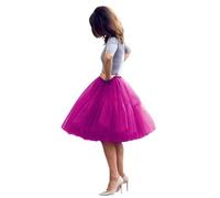 Femme Jupons Tutu 50s Retro Jupon Tulle Audrey Hepburn Rockabilly Hoopless Underskirt Battente Vintage Petticoat Jupes de Ballet Tulle Skirt pour Promo/Cocktail/Ballet Bal(Mauve,42)