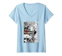 Femme Jurassic Parc 2025 : Aventure de Style Manga T-Shirt avec Col en V