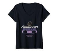 Femme Jurassic Parc 2025 : Life Finds A Way, Classique T-Shirt avec Col en V