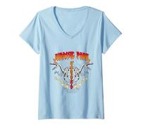 Femme Jurassic Parc Merch 1993 Isla Nublar Live Dino T-Shirt avec Col en V