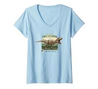 Femme Jurassic Parc Merch Comment survivre à Une Rencontre avec Le T-Rex T-Shirt avec Col en V