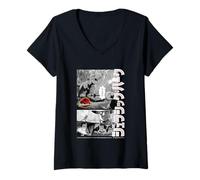 Femme Jurassic Parc Merch, Une Aventure de Style Manga T-Shirt avec Col en V