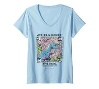Femme Jurassic Park Affiche du Film Jurassic Parc Merch T-Shirt avec Col en V