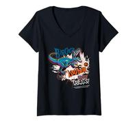 Femme Jurassic Park Design Halloween Plus de friandises T-Shirt avec Col en V