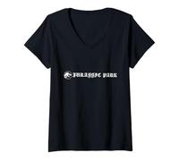 Femme Jurassic Park Isla Nublar T-Rex Front & Back T-Shirt avec Col en V