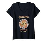 Femme Jurassic Park Life Finds A Way 1993 T-Shirt avec Col en V