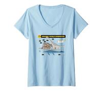 Femme Jurassic World Dinosaur Dimensions T-Shirt avec Col en V