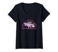 Femme Jurassic World Don’t Mess with Mamasaurus T-Shirt avec Col en V