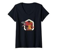 Femme Jurassic World Pyroraptor Specs T-Shirt avec Col en V
