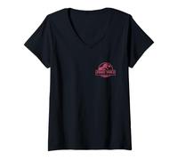 Femme Jurassic World Rebirth Dolores Backpack Aquilops Two Sided T-Shirt avec Col en V