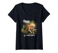 Femme Jurassic World Rebirth Dolores In The Wild T-Shirt avec Col en V