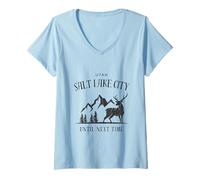 Femme Jusqu'à la prochaine fois Salt Lake City Utah T-Shirt avec Col en V