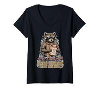 Femme Just A Dad Who Always Came Back with The Milk T-Shirt avec Col en V