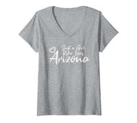 Femme Just a Girl Who Loves Arizona. Cute Women's Teen Girls Tween T-Shirt avec Col en V