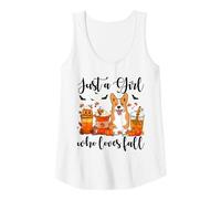 Femme Just A Girl Who Loves Fall Corgi Dog Pumpkin Cozy Autumn Débardeur