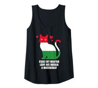 Femme Just a Hungarian Girl Who Loves Cats - Magyar Flag Débardeur