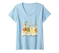 Femme Just a Jolly Goose Christmas Watercolor Parade T-Shirt avec Col en V