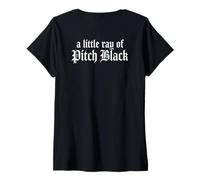 Femme Just A Little Ray of Pitch Black Halloween Goth Gothic Punk T-Shirt avec Col en V