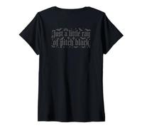 Femme Just A Little Ray of Pitch Black Halloween Goth Gothic Punk T-Shirt avec Col en V