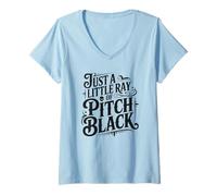 Femme Just A Little Ray of Pitch Black Halloween Goth Gothic Punk T-Shirt avec Col en V