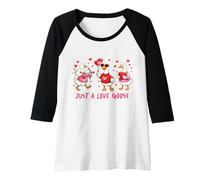 Femme Just A Love Goose Ballons Amusants en Forme de cœur pour la Saint-Valentin Manche Raglan