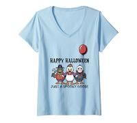Femme Just A Spooky Goose : Films d'horreur sur Les sorcières fantômes d'halloween T-Shirt avec Col en V