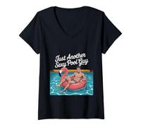 Femme Just Another Sexy Pool Guy - T-Shirt avec Col en V
