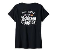 Femme Just Here for The Schitzengiggles Funny German Octoberfest T-Shirt avec Col en V