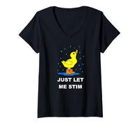 Femme Just Let Me Stim Autism Awareness T-Shirt avec Col en V