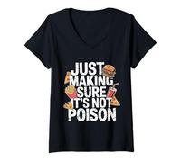 Femme Just Making Sure It's Not Poison Humour Gourmand - T-Shirt avec Col en V