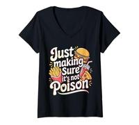 Femme Just Making Sure It's Not Poison Humour Gourmand - T-Shirt avec Col en V