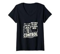 Femme Just Once I Would Like to Spiral Into Control T-Shirt avec Col en V