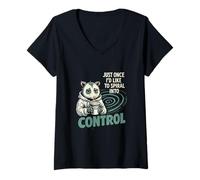 Femme Just Once I Would Like to Spiral Into Control T-Shirt avec Col en V