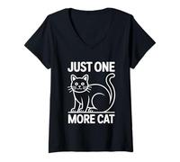 Femme Just One More Cat T-Shirt avec Col en V