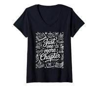 Femme Just One More Chapter Book Lover Citation T-Shirt avec Col en V