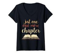 Femme Just One More Chapter - Book Lover’s T-Shirt avec Col en V