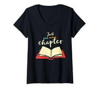 Femme Just One More Chapter - Book Lover’s T-Shirt avec Col en V