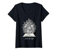 Femme Just One More Chapter Classic Reader Esthétique Art T-Shirt avec Col en V