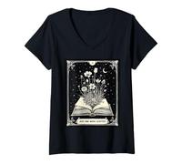 Femme Just One More Chapter Costume de Rat de bibliothèque Floral pour Halloween T-Shirt avec Col en V