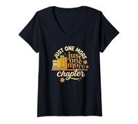 Femme Just One More Chapter Retro Book Lover Graphic T-Shirt avec Col en V