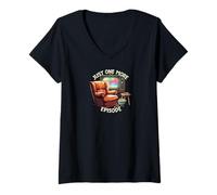 Femme Just One More Episode Funny TV Binge Watch Design T-Shirt avec Col en V